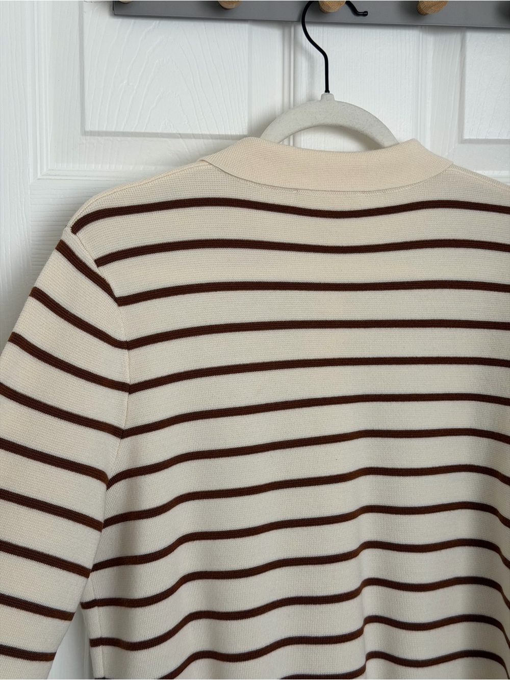 Sézane Betty Cardigan - Ecru & Camel Stripes - Picture 10 of 16